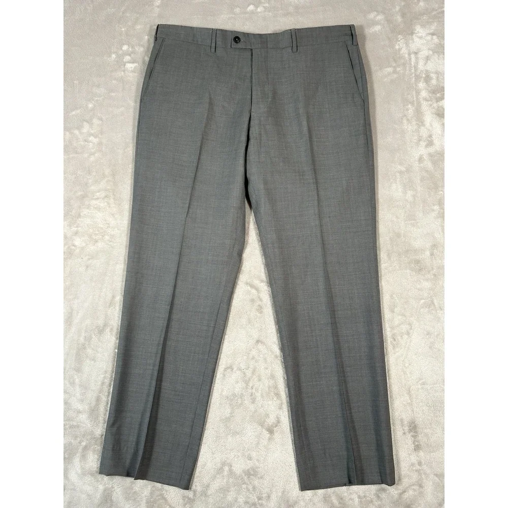 The Men's Store Bloomingdale's Pants Mens 38x30 Gray 100% Wool Made In Italy EUC